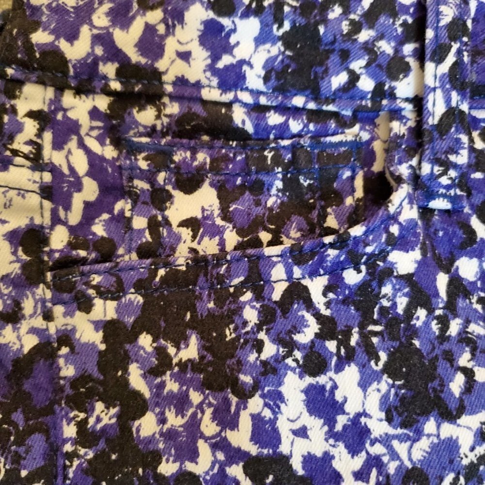 Joe's Jeans Skinny Fit Electric Blue Pop Art 0 - Picture 3 of 6